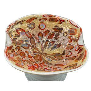 Vtg Murano Tutti Fruitti Art Glass Dino Martens Bowl Cased Glass 8.5" x 8" x 3"